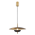 Подвесной светильник с золотым металлическим плафоном округлой формы и декоративным элементом из чёрного мрамора Midnight Grace  варинант исполнения - 1 | Loft Concept в Волгограде