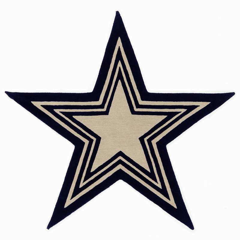 Дизайнерский ковер в виде звезды Poltronova Tappeto Stellina Navy Blue Grey Rug Темно-синий Бежево-серый Дизайнерский ковер в виде звезды Poltronova Tappeto Stellina Navy Blue Grey Rug Темно-синий Бежево-серый в Волгограде | Loft Concept