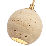 Подвесной светильник с шарообразным плафоном из травертина Shaw Marble Lighting варинант исполнения - 3 | Loft Concept в Волгограде