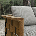 Дизайнерский уличный диван из массива дерева с плетеной спинкой PALINFRASCA Sofa варинант исполнения - 9 | Loft Concept в Волгограде