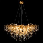 Люстра подвесная с прозрачными стеклянными подвесками в форме капель Диаметр 100 см Droplet Chandelier варинант исполнения - 3 | Loft Concept в Волгограде