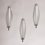 Люстра круглая каскадня с 5-ю плафонами из металлической сетки Mesh Lampshade Lighting варинант исполнения - 6 | Loft Concept в Волгограде