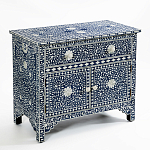 Комод инкрустация костью ORIENTAL Indian синий орнамент варинант исполнения - 3 | Loft Concept в Волгограде