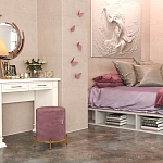 Банкетка круглая пыльно-розовый велюр на 4-х металлических ножках золотого цвета SANJAY варинант исполнения - 5 | Loft Concept в Волгограде