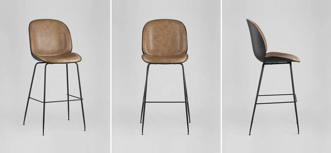 Стул Барный Винтажная Коричневыя Экокожа Vendramin Bar Chair Стул Барный Винтажная Коричневыя Экокожа Vendramin Bar Chair - Loft-Concept в Волгограде