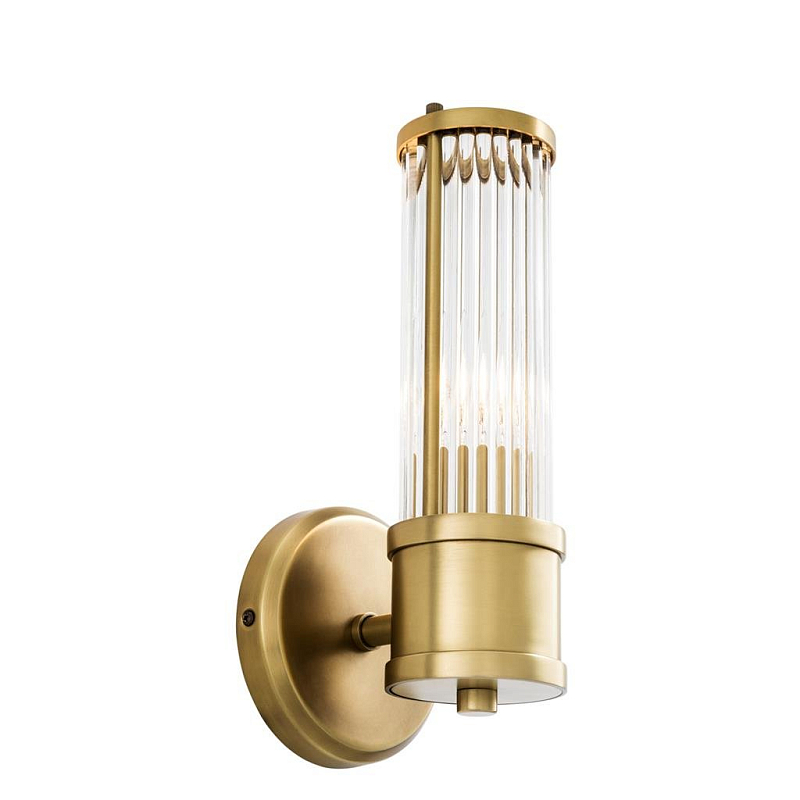 Бра Wall Lamp Claridges Single Brass Латунь Античная полированная Прозрачное Стекло Бра Wall Lamp Claridges Single Brass Латунь Античная полированная Прозрачное Стекло в Волгограде | Loft Concept