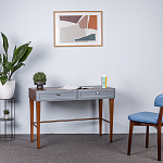 Стол письменный из массива бука с 2-мя ящиками серый Wenge Light варинант исполнения - 5 | Loft Concept в Волгограде