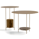 Дизайнерский круглый кофейный стол из металла с мраморным декором PANNA COTTA Coffee Table варинант исполнения - 5 | Loft Concept в Волгограде