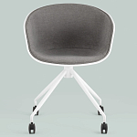 Офисное кресло из пластика с мягким сиденьем Eggshell Grey варинант исполнения - 3 | Loft Concept в Волгограде