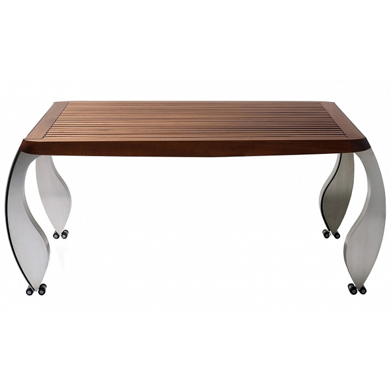 Дизайнерский раздвижной обеденный стол Poltronova Split Dining Table Коричневый Хром Дизайнерский раздвижной обеденный стол Poltronova Split Dining Table Коричневый Хром в Волгограде | Loft Concept