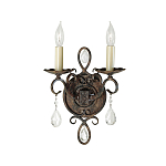 Бра с 2-мя лампами в виде свеч с подвесками и состаренным эффектом Feiss варинант исполнения - 1 | Loft Concept в Волгограде