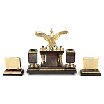 Настольный письменный набор из яшмы и долерита с декором Двуглавый орел Manager Organizer варинант исполнения - 3 | Loft Concept в Волгограде