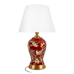 Настольная лампа бордовая с изображением птиц Slip Away варинант исполнения - 1 | Loft Concept в Волгограде