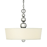 Люстра подвесная с белым тканевым цилиндрическим абажуром и декоративными шарами Hinkley варинант исполнения - 1 | Loft Concept в Волгограде