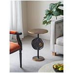 Столик приставной с абстрактным основанием и акцентом в виде золотистого диска Heavenly Space варинант исполнения - 9 | Loft Concept в Волгограде