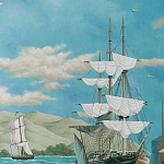 Обои ручная роспись Nantucket Crossing Brandt colourway on scenic paper варинант исполнения - 4 | Loft Concept в Волгограде