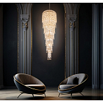 Люстра многоярусная каскадная с хрустальными подвесками Roul Crystal Light варинант исполнения - 8 | Loft Concept в Волгограде