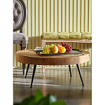 Журнальный столик с круглой фактурной столешницей из натурального дерева Vortex варинант исполнения - 4 | Loft Concept в Волгограде