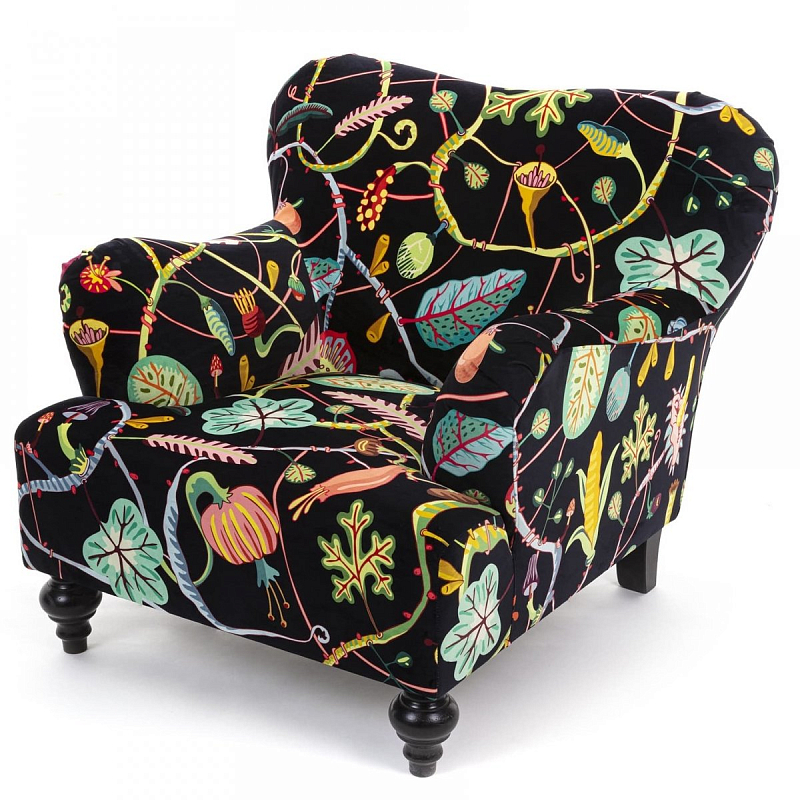 Кресло Seletti Armchair Botanical diva black Черный Мульти Кресло Seletti Armchair Botanical diva black Черный Мульти в Волгограде | Loft Concept