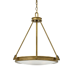 Люстра подвесная цвета латунь с плоским круглым матовым стеклянным плафоном на цепи Hinkley варинант исполнения - 1 | Loft Concept в Волгограде