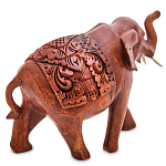 Статуэтка из дерева суар в виде слона в традиционном облачении Elephant in blanket варинант исполнения - 2 | Loft Concept в Волгограде