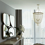 Зеркало в ассиметричной раме золотистого цвета Chaotic варинант исполнения - 4 | Loft Concept в Волгограде