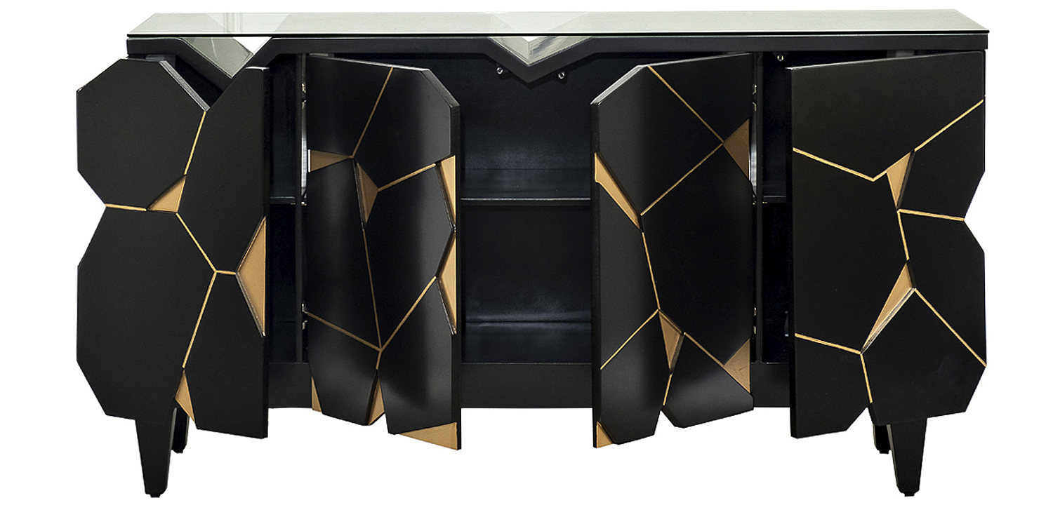 Комод геометрический декор Mosaik Chest of drawers Черный Комод геометрический декор Mosaik Chest of drawers Черный - Loft-Concept в Волгограде
