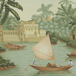 Обои ручная роспись River Scenes of Bengal Verdoyant варинант исполнения - 3 | Loft Concept в Волгограде