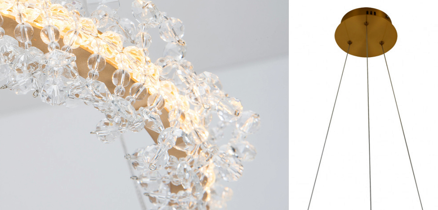 Crystal round chandelier Светильник Кольцо из Хрусталя Crystal round chandelier Светильник Кольцо из Хрусталя - Loft-Concept в Волгограде