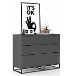 Комод цвета графит с 3-мя ящиками Strict Lines  варинант исполнения - 2 | Loft Concept в Волгограде