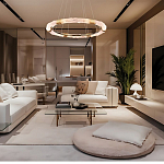 Люстра в форме кольца с золотым декором Warm Heavenly Light варинант исполнения - 7 | Loft Concept в Волгограде