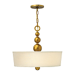 Люстра подвесная с белым тканевым цилиндрическим абажуром и декоративными шарами Hinkley варинант исполнения - 8 | Loft Concept в Волгограде