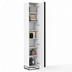 Шкаф-пенал белый с зеркальной дверцей Strict Lines варинант исполнения - 3 | Loft Concept в Волгограде