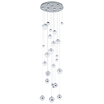Каскадная люстра с плафонами в виде хрустальных сфер Esme Sphere Crystal Chrome Cascade Chandelier 25 варинант исполнения - 1 | Loft Concept в Волгограде