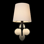 Бра с белым текстильным абажуром и декоративным основанием в виде четырехлистника с зеркальной вставкой Vitorino варинант исполнения - 13 | Loft Concept в Волгограде