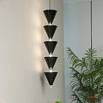 Подвесной светильник светодиодный в виде ряда черных металлических конусов  Herringbone варинант исполнения - 3 | Loft Concept в Волгограде