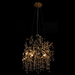 Подвесная люстра в виде ветвей деревьев золотого цвета с прозрачными подвесками-каплями 8 и 14 ламп Droplet Chandelier варинант исполнения - 5 | Loft Concept в Волгограде