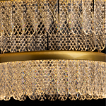 Люстра двухъярусная с золотого цвета и прозрачными подвесками Pettico варинант исполнения - 7 | Loft Concept в Волгограде