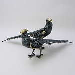 Статуэтка бронзовая пара Фазаны синие Bronze Birds варинант исполнения - 1 | Loft Concept в Волгограде
