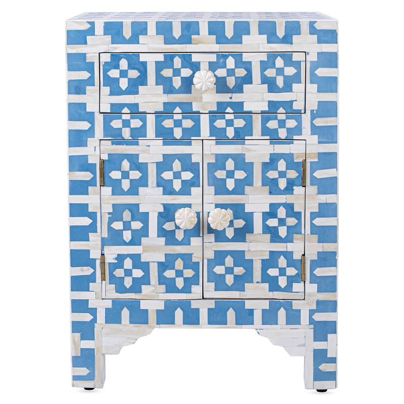 Тумбочка Embry Accent Chest Голубой Белый Тумбочка Embry Accent Chest Голубой Белый в Волгограде | Loft Concept