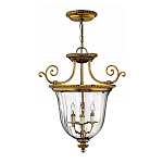 Люстра подвесная цвета латунь с прозрачным стеклянным плафоном и тремя лампами в классическом стиле на цепи Hinkley варинант исполнения - 2 | Loft Concept в Волгограде