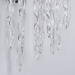 Бра цвета хром с ветвями и прозрачными стеклянными подвесками в виде вытянутых спиральных капель Droplet Chandelier варинант исполнения - 5 | Loft Concept в Волгограде