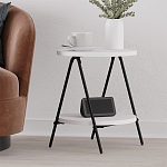 Стол приставной с 2-мя круглыми белыми столешницами ESSEL SIDE TABLE WHITE варинант исполнения - 6 | Loft Concept в Волгограде