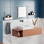 Настенное зеркало квадратной формы в металлической раме золотого цвета CORNER MIRROR GOLD варинант исполнения - 3 | Loft Concept в Волгограде