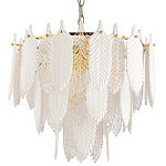 Люстра с декором из рельефного стекла в виде перьев Abelia Feather Chandelier 10 варинант исполнения - 1 | Loft Concept в Волгограде