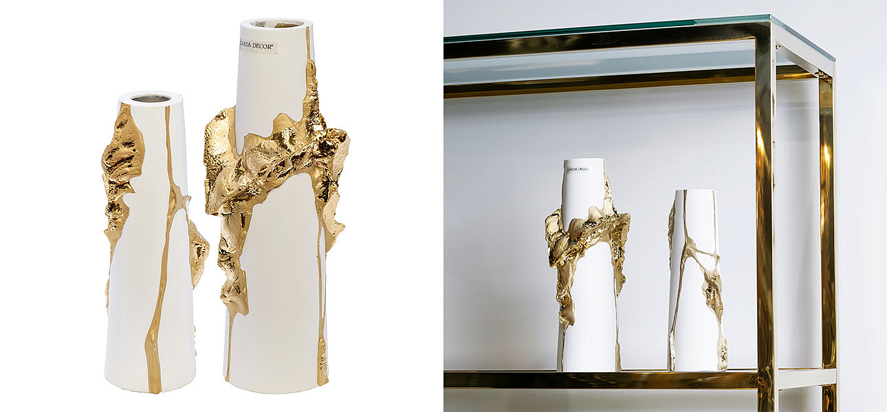 Ваза Rhea white with gold 30 Ваза Rhea white with gold 30 - Loft-Concept в Волгограде