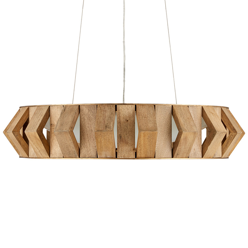 Люстра круглая из толстых деревянных реек Wooden Slats Коричневый Люстра круглая из толстых деревянных реек Wooden Slats Коричневый в Волгограде | Loft Concept