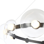 Люстра подвесная круглая с 12-ю прозрачными куполообразными плафонами и черным металлическим основанием Flos Wireline Lighting варинант исполнения - 4 | Loft Concept в Волгограде