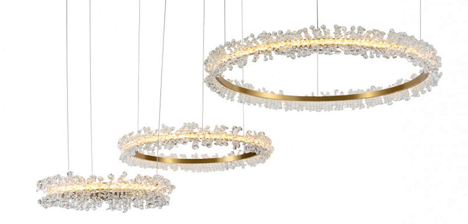 Люстра Crystal round chandelier 3 кольца Латунь Люстра Crystal round chandelier 3 кольца Латунь - Loft-Concept в Волгограде