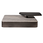 Столик журнальный квадратный  с полкой Sculptural Marble Accent с мрамором  варинант исполнения - 3 | Loft Concept в Волгограде